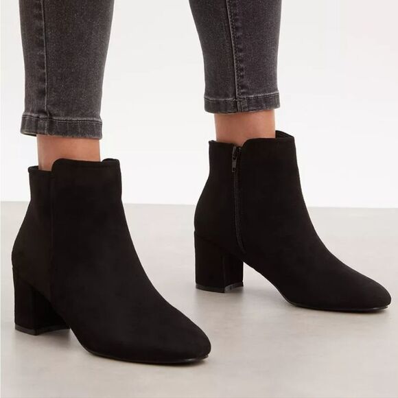 FOREVER  SUEDE ANKLE BOOTIES ZIPPER CLOSURE - Picture 1 of 12